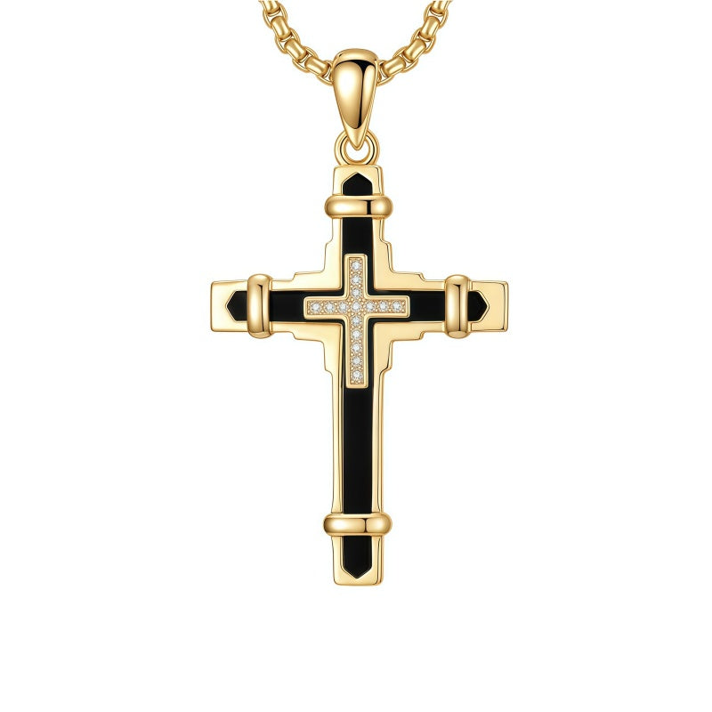 14K Gold Plated Cross Pendant Necklace Christian Jewelry Gifts
