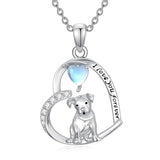 Sterling Silver Pitbull Yorkie Schnauzer Pendant Necklace Gifts for Women