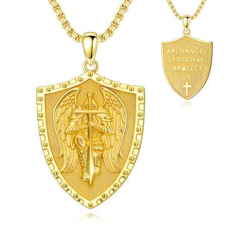 Patron Saint Medal Gold Plated Catholic Pendant Christian Religious Necklace Amulet Jewelry