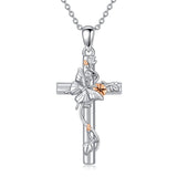 Sterling Silver Cross Bee Hummingbird Butterfly Dove Red Cardinal Pendant Necklace for Her