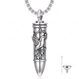 Sterling Silver Animal Angel Wings Pet Jesus Bullet Urn Necklaces for Ashes for Men