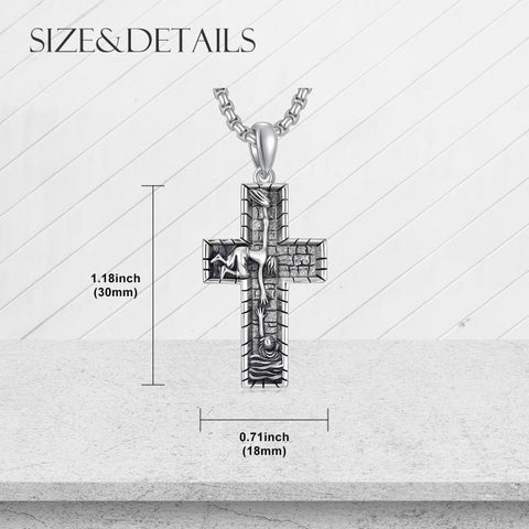 Sterling Silver Cross Pendant Necklace Christian Religious Jewelry Gifts for Anniversary