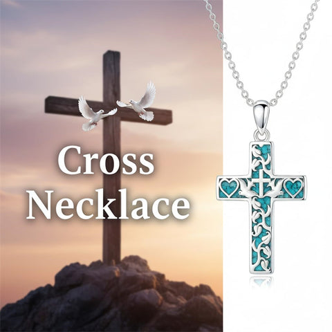 Sterling Silver Cross Pendant Necklace for Women Southwestern Cross Jewelry Gifts