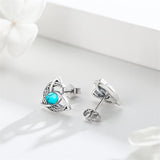 Sterling Silver Celtic Knot Moon Stud Earrings
