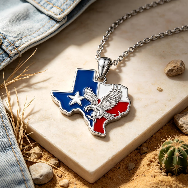 Sterling Silver  Bluebonnets Cow Skull Cowboy Hat Boot Cactus Cowgirl Texas Necklace Texas Necklace