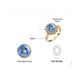 14K Yellow Gold Plated Birthstone Halo Engagement Rings for Women