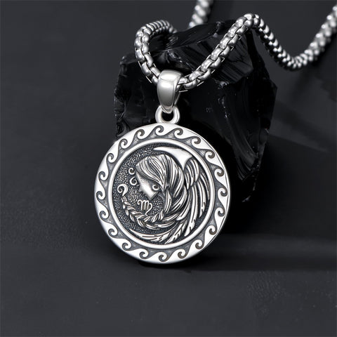 Sterling Silver 12 Zodiac Astrology Horoscope Pendant Necklace
