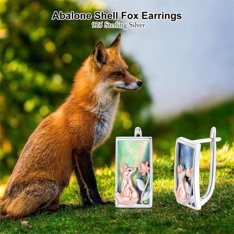 Sterling Silver Abalone Shell Mountain Cat Dog Fox Dragonfly Hummingbird Earring