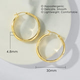 14K Gold Plated  Large Thick Hoop Earrings for Women