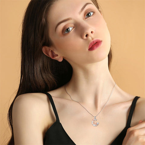 Sterling Silver 12 Month Birthstone Fox Pendant Necklace for Women