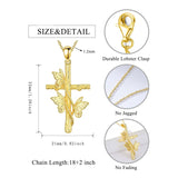 14K Gold Plated Cross Pendant Necklace for Women