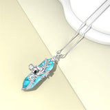 Sterling Silver Turquoise Koala Pendant Necklace