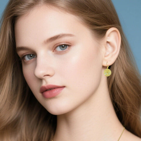 14K Gold Plated Natural Jade  Earrings for Women Good Fortune Jewelry Birthday Mother's Day Gifts