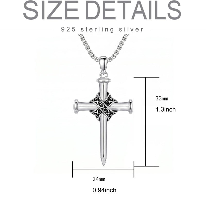 Sterling Silver Cross Pendant Necklace Christian Religious Jewelry Gifts for Anniversary