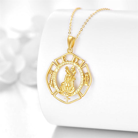 14K Gold St Christopher St Florian St Joseph St Jude St Michael St Patrick Pendant Necklace