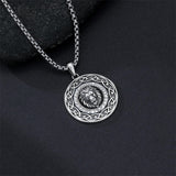 Sterling Silver Tiger Eye Eagle Lion Pendant Necklace for Men