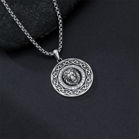 Sterling Silver Tiger Eye Eagle Lion Pendant Necklace for Men