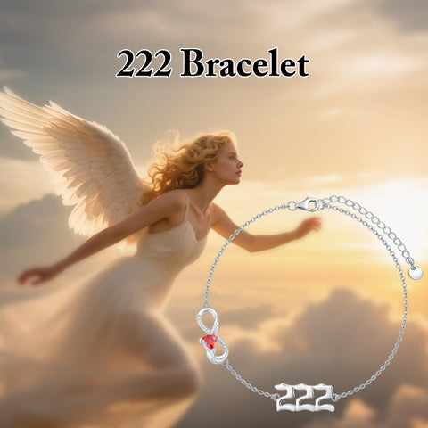 Sterling Silver Infinity Angel Number 111 333 444  777 Bracelet Gifts for Christmas Birthday