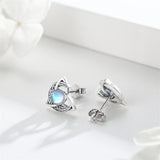 Sterling Silver Celtic Knot Moon Stud Earrings