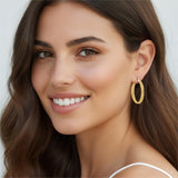 14K Gold Plated  Lightweight Hoop Earring for Women