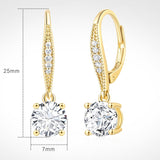 14K Gold Plated Cubic Zirconia Leverback Earring for Women