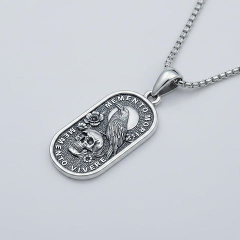 Sterling Silver Memento Mori Tree of Life Anubis Pendant Viking Amulet   Protection Pendant Necklace Halloween Gift