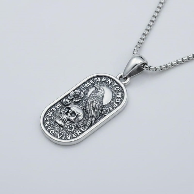 Sterling Silver Memento Mori Tree of Life Anubis Pendant Viking Amulet   Protection Pendant Necklace Halloween Gift