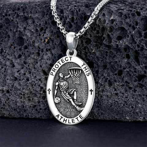 Sterling Silver Amulet Medal  St Sebastian Saint Christopher Viking Deer Pendant Necklace