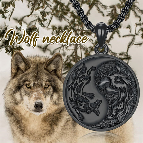 Sterling Silver Yin Yang Wolf Dragon Scorpion Tiger Wolf Phoenix Pendant Necklace
