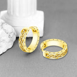 14K Gold Plated  Viking Hoop Earrings