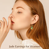14K Gold Plated Natural Jade  Earrings for Women Good Fortune Jewelry Birthday Mother's Day Gifts