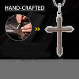 14K Gold Plated Wooden Cross Necklace  Christian Jewelry Gifts for Men