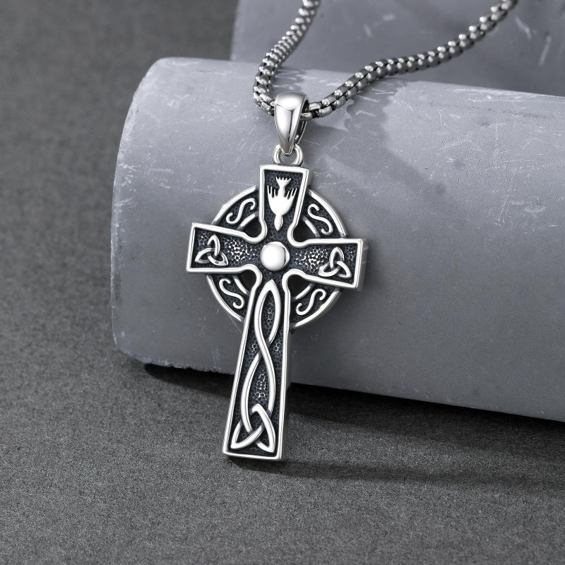 Sterling Silver Cross Pendant Necklace Christian Religious Jewelry Gifts for Anniversary