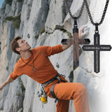 14K Gold  Plated Wooden Cross Crucifix Pendant Necklace for Men