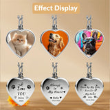 Stainless Steel Personalized Photo Engraved Heart Urn Necklace for Ashes