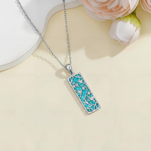 Sterling Silver Abalone Shell Bar Cardinal Bee Butterfly Hummingbird Dragonfly Phoenix Pendant Necklace for Women