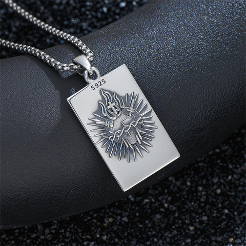 Sterling Silver Saint Anthony Saint Jude Saint Christopher   Saint Michael Amulet Religious Pendant Necklace