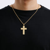 14K Gold Plated Personalized Engraved American Flag Cross Pendant Necklace