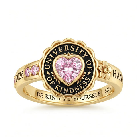 Sterling Silver Birthstone Graduation Class Ring for Women