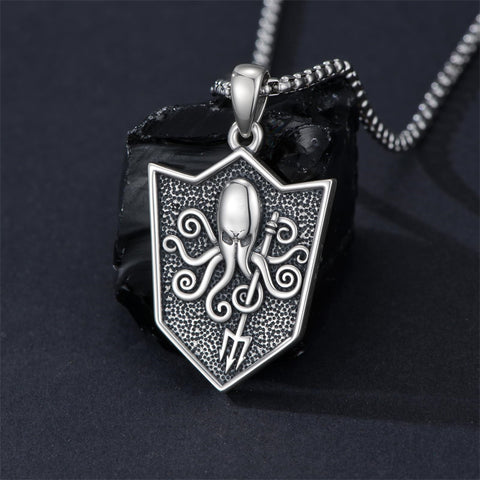 Sterling Silver  Eagle Elephant Fox Octopus Trident  Pig Raven Scorpion Pendant Necklace