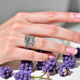 Sterling Silver Oxidized Dragonfly Butterfly Hummingbird Sea Turtle Anchor Cross Tree of Life Sunflower Spoon Ring