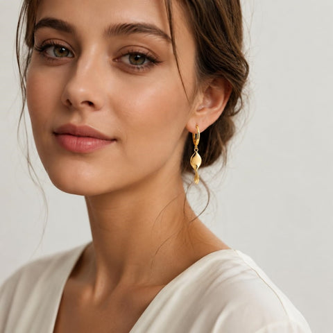14K Gold Plated Dangle Drop Earrings for Women