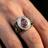 Copper Sterling Silver Personalized Birthstone Engraved High School and College Class Ring