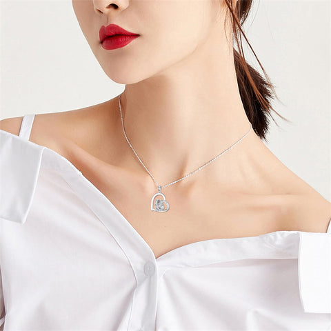 Sterling Silver Cubic Zircon Otter Pendant Necklace