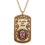 Sterling Silver Personalized Birthstone Class Necklaces High School, College University Pendant Necklace