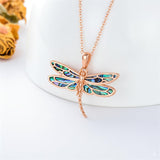 Sterling Silver Blue Dragonfly Pendant Necklace