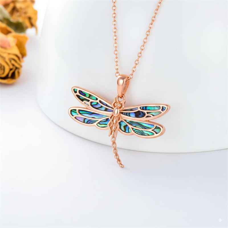 Sterling Silver Blue Dragonfly Pendant Necklace