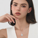 Sterling Silver Heart Shape Tear Dangle Urn Necklace for Ashes