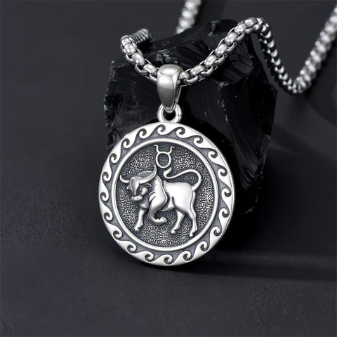 Sterling Silver 12 Zodiac Astrology Horoscope Pendant Necklace