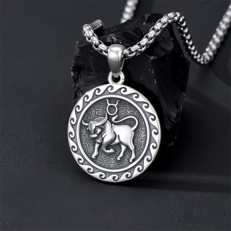 Sterling Silver 12 Zodiac Astrology Horoscope Pendant Necklace